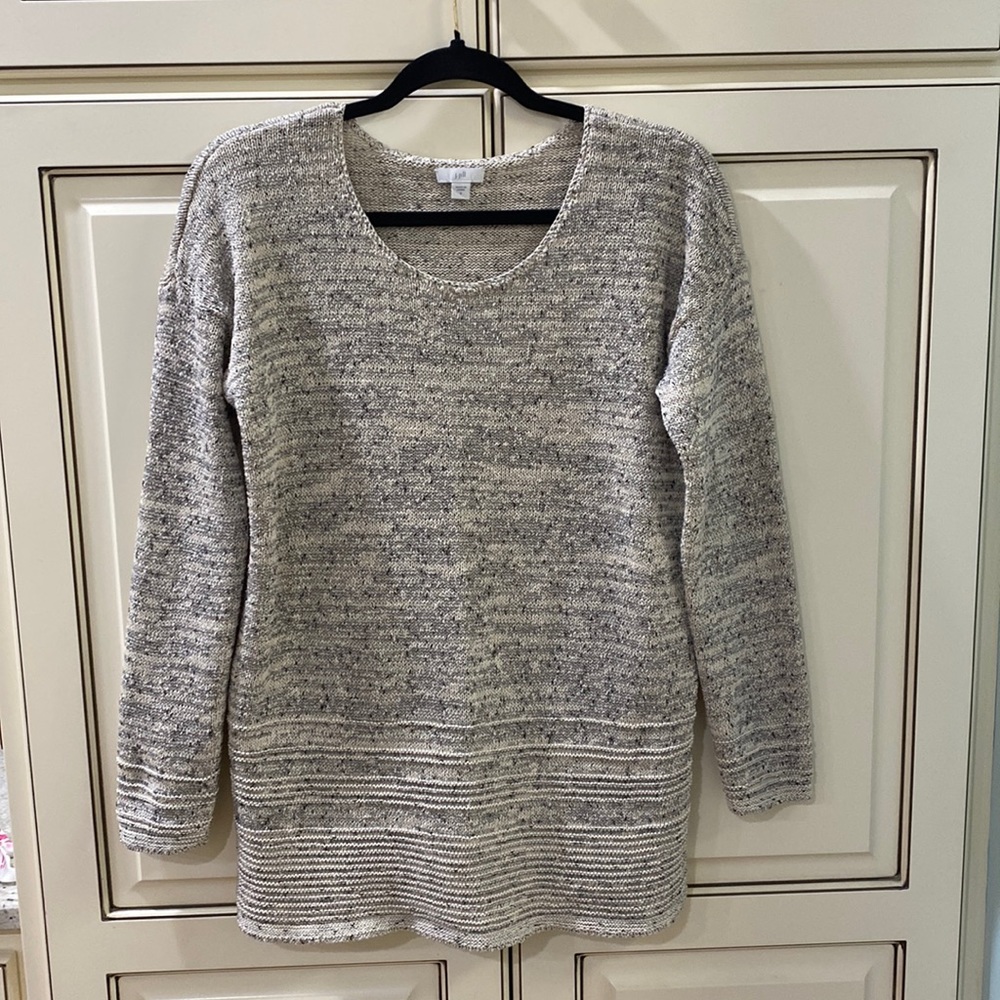 J.Jill Ribbed Knit Marled Sweater Small Cotton Blend Closet Staple